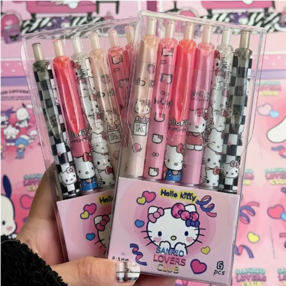 Hello Kitty Gel Pens 6 Piece Set NWT